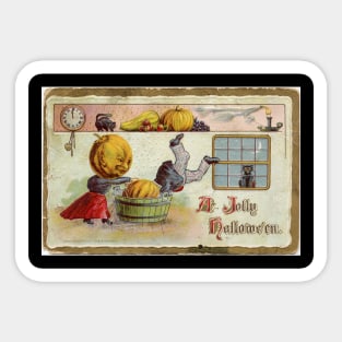 Antique Halloween Postcard. Sticker